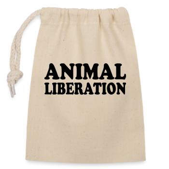 Animal liberation - Verschließbarer Geschenkbeutel aus Baumwolle (14x20cm) - Natur - Vorne