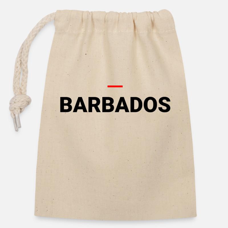 BARBADOS - Closable cotton gift bag (14x20cm) - nature