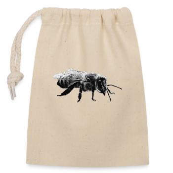 Abeille - Sac cadeau en coton avec cordon (14 x 20 cm) - nature - Devant