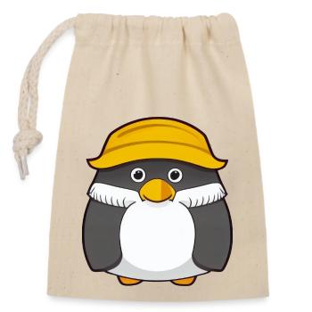 Penguin Cartoon Cute Pengu Animal Funny Comic 5 - Closable cotton gift bag (14x20cm) - nature - Front