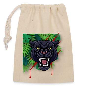 Panther - Closable cotton gift bag (14x20cm) - nature - Front