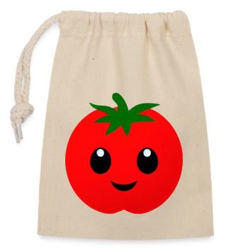 Tomaten Comic Tomate süß Cartoon 16 - Verschließbarer Geschenkbeutel aus Baumwolle (14x20cm) - Natur - Vorne