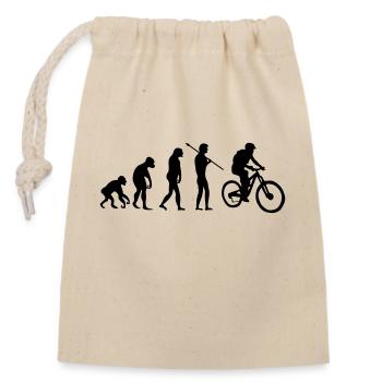 biker evolution - Verschließbarer Geschenkbeutel aus Baumwolle (14x20cm) - Natur - Vorne