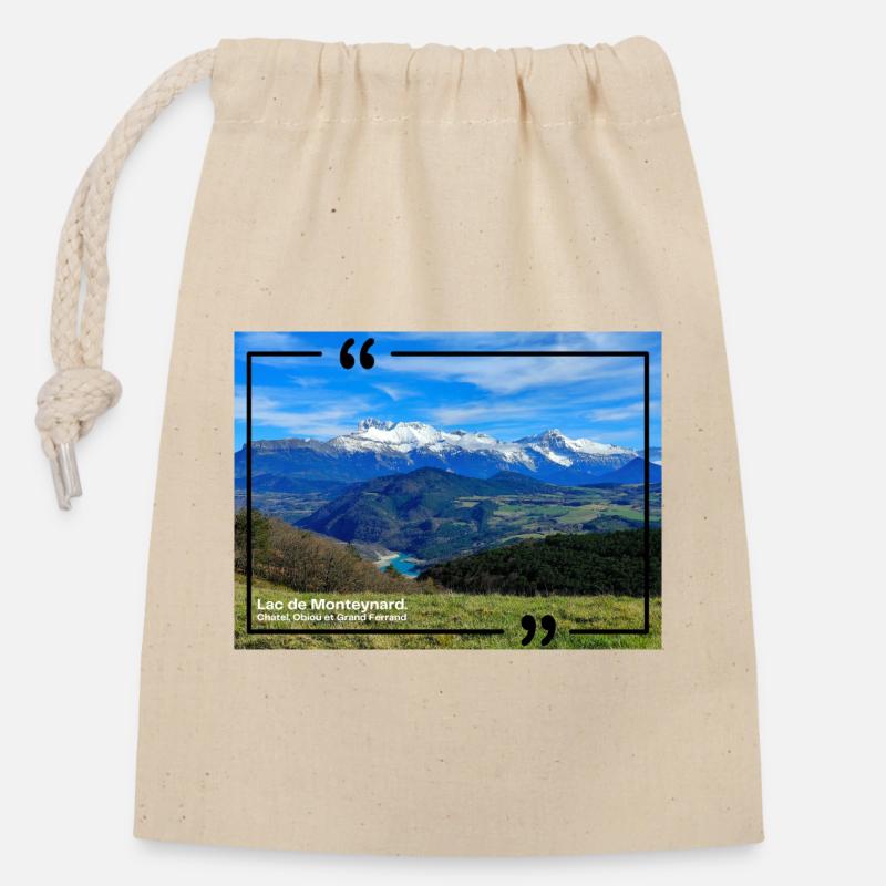 Der Monteynard-See 120323 - Verschließbarer Geschenkbeutel aus Baumwolle (14x20cm) - Natur