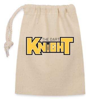 The Dart Knight Schriftzug - Verschließbarer Geschenkbeutel aus Baumwolle (14x20cm) - Natur - Vorne