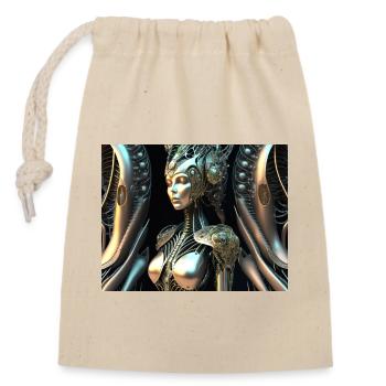 Abstract woman - Closable cotton gift bag (14x20cm) - nature - Front