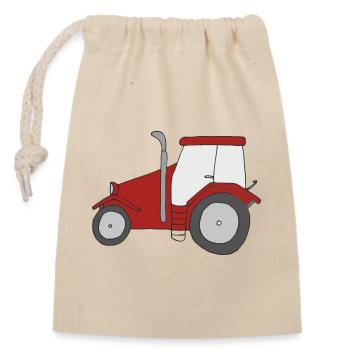 traktor - Verschließbarer Geschenkbeutel aus Baumwolle (14x20cm) - Natur - Vorne