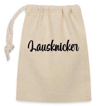 Lausknicker Erzgebirge - Verschließbarer Geschenkbeutel aus Baumwolle (14x20cm) - Natur - Vorne