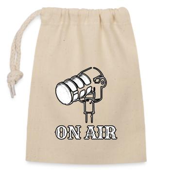 ON AIR noir et blanc - Sac cadeau en coton avec cordon (14 x 20 cm) - nature - Devant