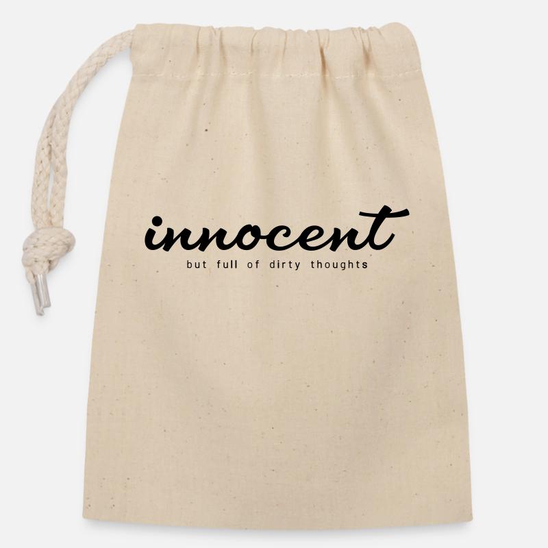 Innocent mais plein de pensées sales - Sac cadeau en coton avec cordon (14 x 20 cm) - nature