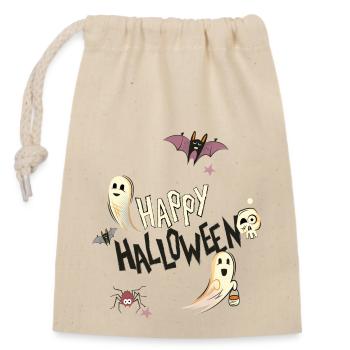 Happy Halloween - Verschließbarer Geschenkbeutel aus Baumwolle (14x20cm) - Natur - Vorne