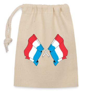 Zwei Flaggen Luxemburgs - Verschließbarer Geschenkbeutel aus Baumwolle (14x20cm) - Natur - Vorne