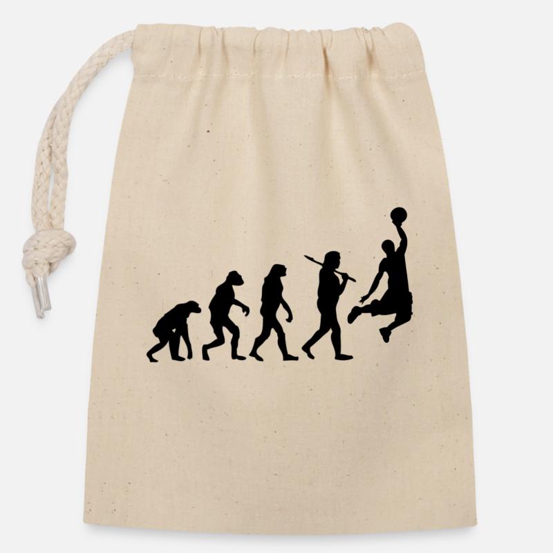 Basketball - Closable cotton gift bag (14x20cm) - nature
