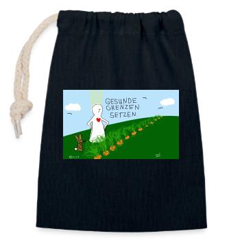 Gesunde Grenzen setzen. - Verschließbarer Geschenkbeutel aus Baumwolle (14x20cm) - Navy - Vorne