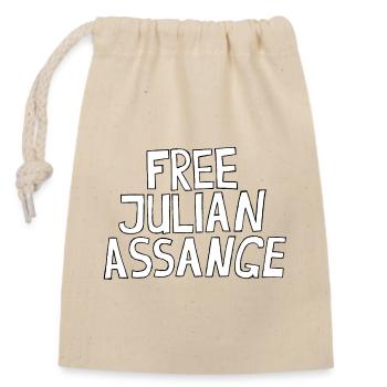 FREE JULIAN ASSANGE - Closable cotton gift bag (14x20cm) - nature - Front