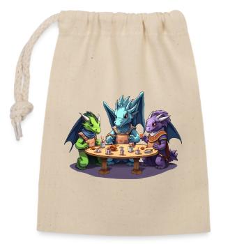 Rollenspielgruppe Aus Drachenwürfeln RPG Shirt - Verschließbarer Geschenkbeutel aus Baumwolle (14x20cm) - Natur - Vorne