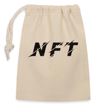 NFT Black Lines Colours - Closable cotton gift bag (14x20cm) - nature - Front