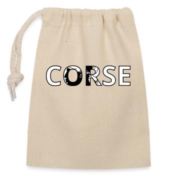 Corsican flag - Closable cotton gift bag (14x20cm) - nature - Front