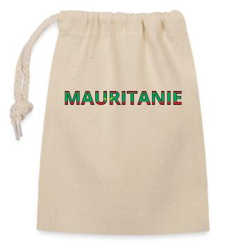 Flag of Mauritania - Closable cotton gift bag (14x20cm) - nature - Front