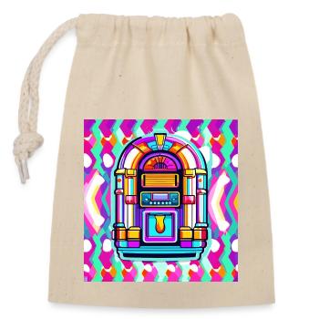 Jukebox / Automate musical / Rétro / années 50 - Sac cadeau en coton avec cordon (14 x 20 cm) - nature - Devant