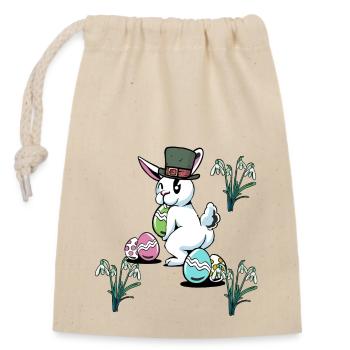 Oeufs de Pâques Fête de Pâques Lapin de Pâques enfant - Sac cadeau en coton avec cordon (14 x 20 cm) - nature - Devant