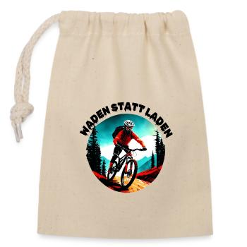 Calves instead of charging - Closable cotton gift bag (14x20cm) - nature - Front
