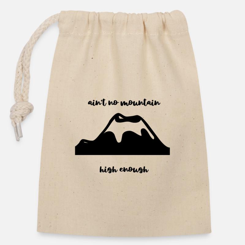 Mountain - Closable cotton gift bag (14x20cm) - nature