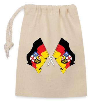 Flags crossed Saarland - Closable cotton gift bag (14x20cm) - nature - Front