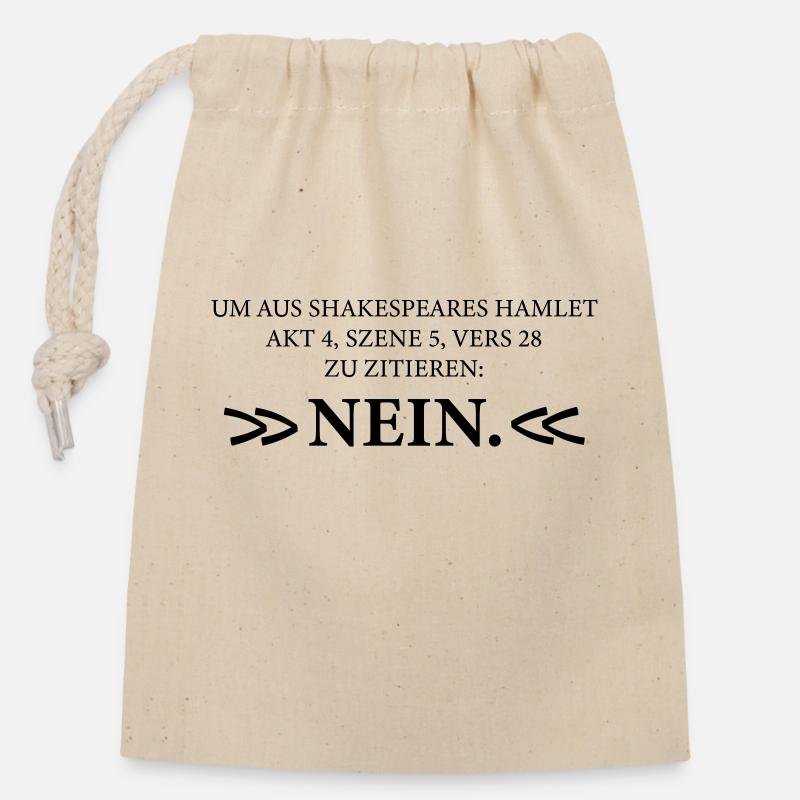 Quote from Shakespeare's Hamlet NO - Closable cotton gift bag (14x20cm) - nature