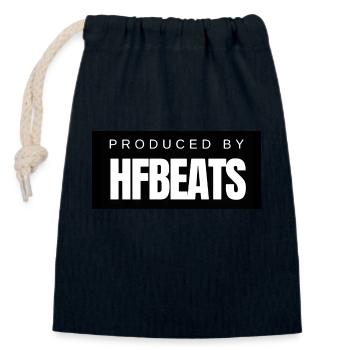 HF beats - Closable cotton gift bag (14x20cm) - navy - Front