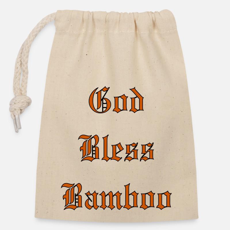 DieuBéniBambou - Sac cadeau en coton avec cordon (14 x 20 cm) - nature