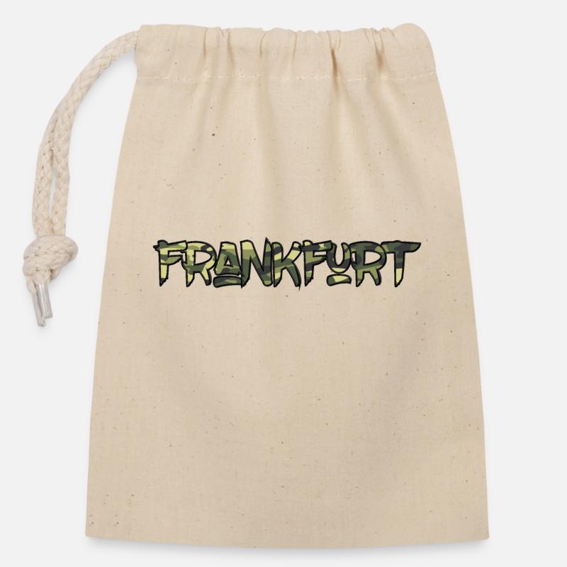Camouflage de Francfort - Sac cadeau en coton avec cordon (14 x 20 cm) - nature