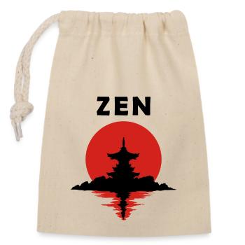 Zen - Sac cadeau en coton avec cordon (14 x 20 cm) - nature - Devant
