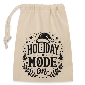 Holiday Mode On - Closable cotton gift bag (14x20cm) - nature - Front