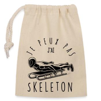 I can't, I have Skeleton - Closable cotton gift bag (14x20cm) - nature - Front