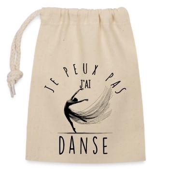 I can't, I danced. - Closable cotton gift bag (14x20cm) - nature - Front