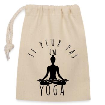I can't, I have yoga. - Closable cotton gift bag (14x20cm) - nature - Front