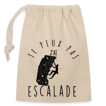 I can't, I climbed. - Closable cotton gift bag (14x20cm) - nature - Front