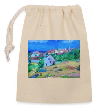 Gudhjem, Bornholm - Verschließbarer Geschenkbeutel aus Baumwolle (14x20cm) - Natur - Vorne