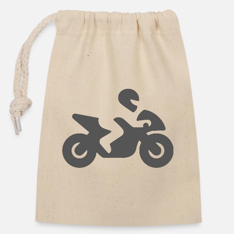 motorfahrer - Verschließbarer Geschenkbeutel aus Baumwolle (14x20cm) - Natur