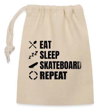 Skateboarder Daily Routine - Closable cotton gift bag (14x20cm) - nature - Front