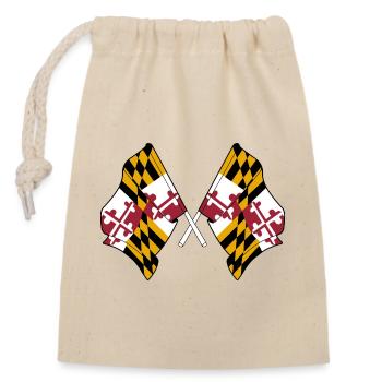 Two Flags Crossed Maryland - Closable cotton gift bag (14x20cm) - nature - Front