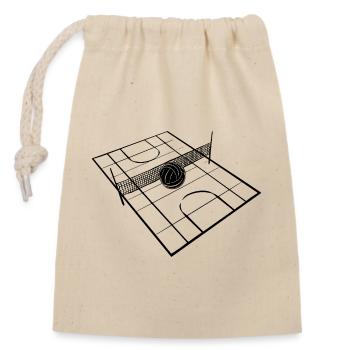Terrain de volley-ball - Sac cadeau en coton avec cordon (14 x 20 cm) - nature - Devant
