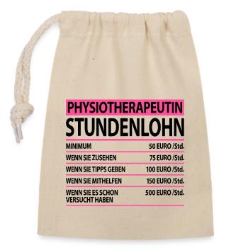 Physiotherapeutin Physiotherapie Dankeschön Sprüch - Verschließbarer Geschenkbeutel aus Baumwolle (14x20cm) - Natur - Vorne