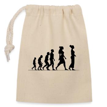 Feminist evolution - Closable cotton gift bag (14x20cm) - nature - Front