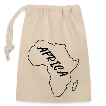 Africa Outline - Closable cotton gift bag (14x20cm) - nature - Front