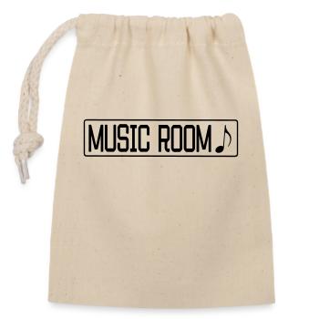 salle de musique - Sac cadeau en coton avec cordon (14 x 20 cm) - nature - Devant