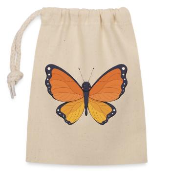 Papillon - Sac cadeau en coton avec cordon (14 x 20 cm) - nature - Devant