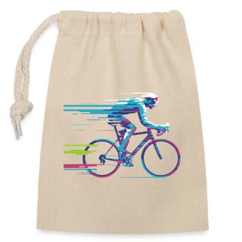 Evolve Your Ride – Glitch Cycling Concept - Verschließbarer Geschenkbeutel aus Baumwolle (14x20cm) - Natur - Vorne