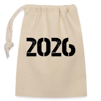 2026 - Sac cadeau en coton avec cordon (14 x 20 cm) - nature - Devant